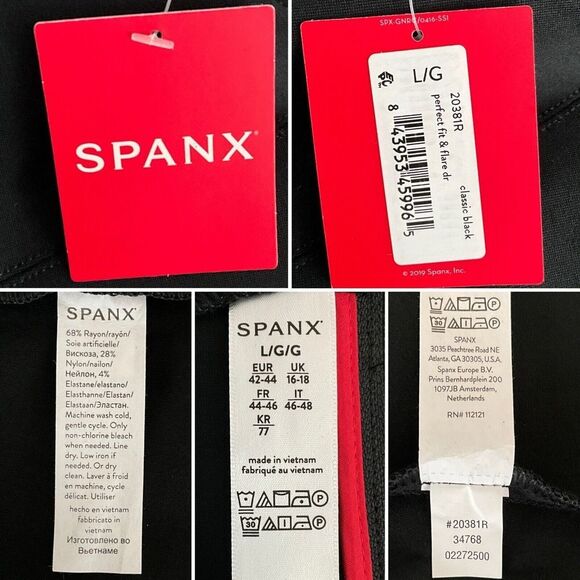 SPANX The Perfect Fit & Flare Sleeveless Black Dress L - Picture 3 of 13